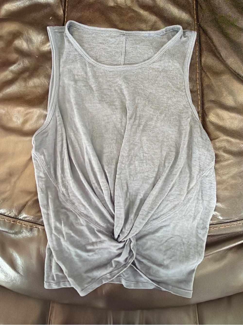 lululemon athletica Light Gray Twist-Front Tank